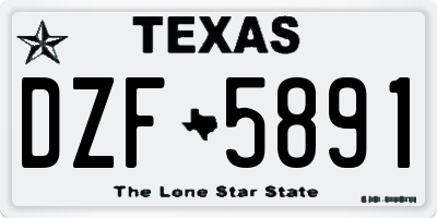 TX license plate DZF5891