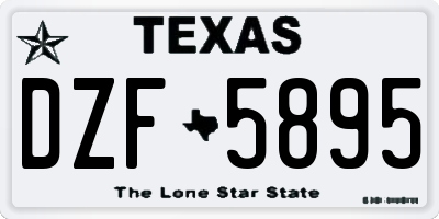 TX license plate DZF5895