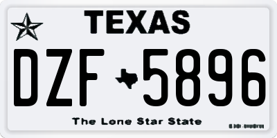 TX license plate DZF5896