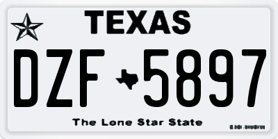 TX license plate DZF5897