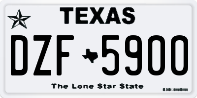 TX license plate DZF5900