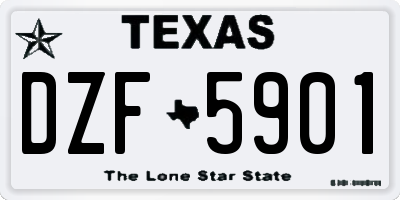 TX license plate DZF5901