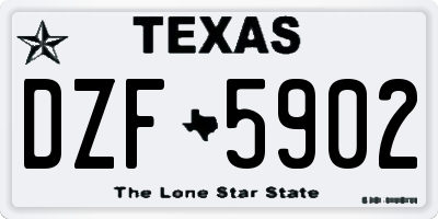 TX license plate DZF5902