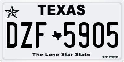 TX license plate DZF5905