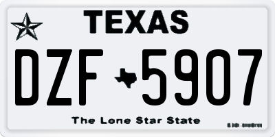 TX license plate DZF5907