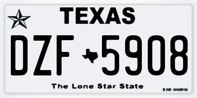 TX license plate DZF5908