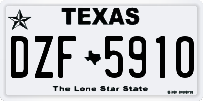 TX license plate DZF5910