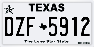 TX license plate DZF5912