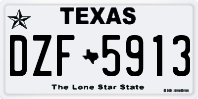 TX license plate DZF5913