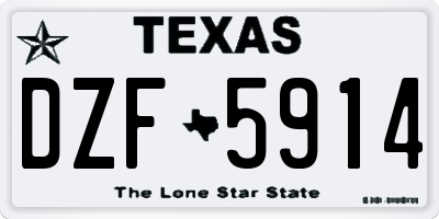 TX license plate DZF5914