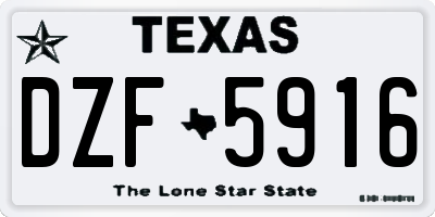 TX license plate DZF5916