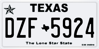 TX license plate DZF5924