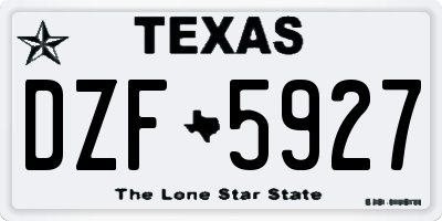 TX license plate DZF5927