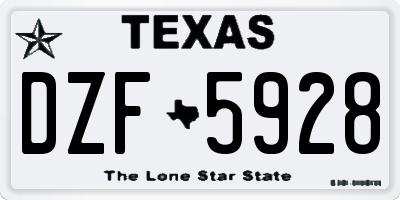 TX license plate DZF5928