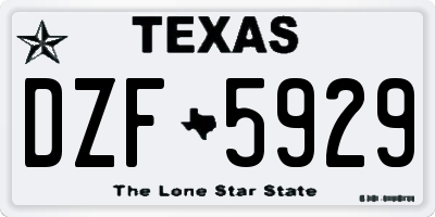TX license plate DZF5929