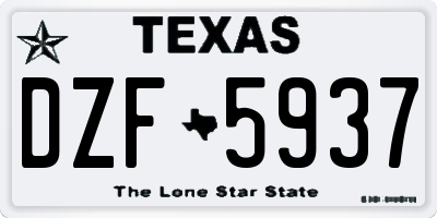 TX license plate DZF5937