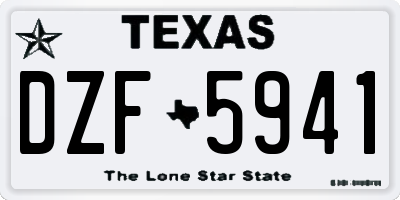 TX license plate DZF5941