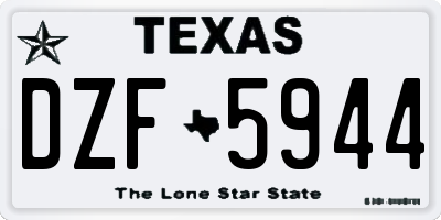 TX license plate DZF5944