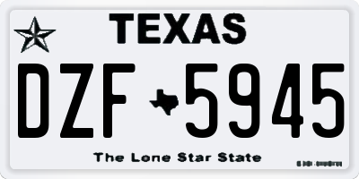 TX license plate DZF5945