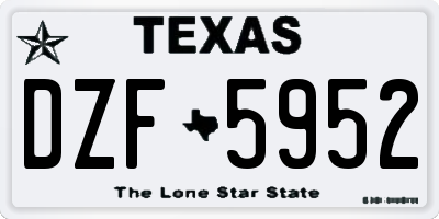 TX license plate DZF5952