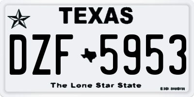 TX license plate DZF5953