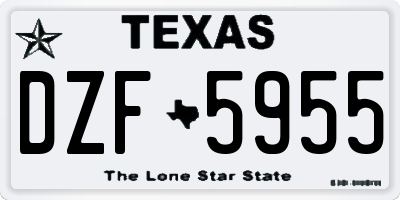 TX license plate DZF5955