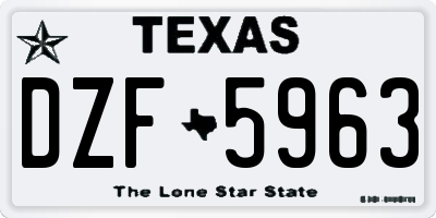 TX license plate DZF5963