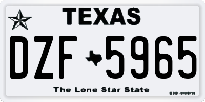 TX license plate DZF5965