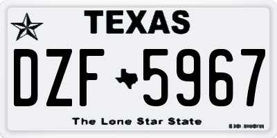 TX license plate DZF5967