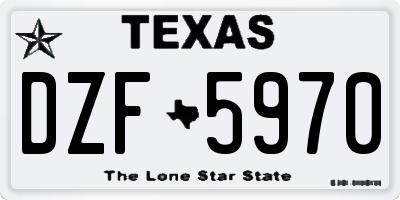 TX license plate DZF5970
