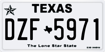 TX license plate DZF5971