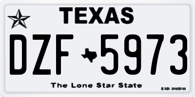 TX license plate DZF5973