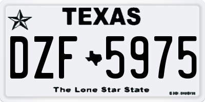 TX license plate DZF5975