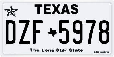 TX license plate DZF5978