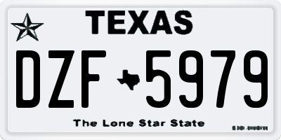 TX license plate DZF5979