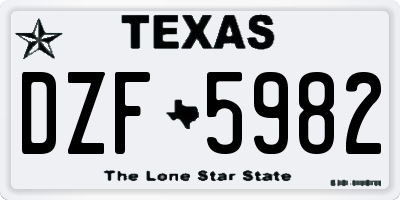 TX license plate DZF5982