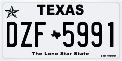 TX license plate DZF5991
