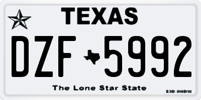 TX license plate DZF5992