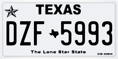 TX license plate DZF5993