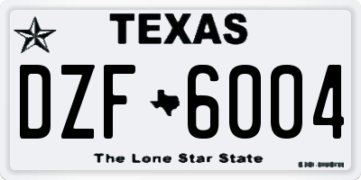 TX license plate DZF6004