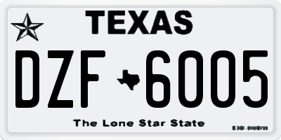TX license plate DZF6005
