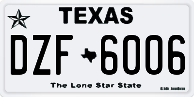 TX license plate DZF6006