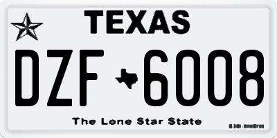 TX license plate DZF6008