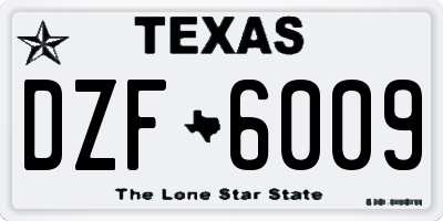 TX license plate DZF6009