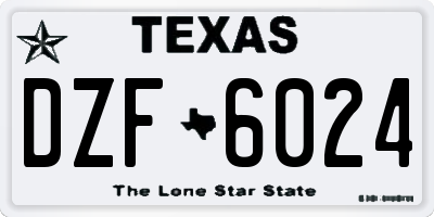 TX license plate DZF6024