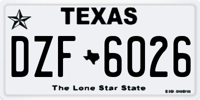 TX license plate DZF6026