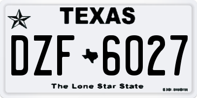 TX license plate DZF6027