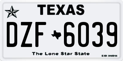 TX license plate DZF6039