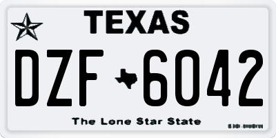 TX license plate DZF6042