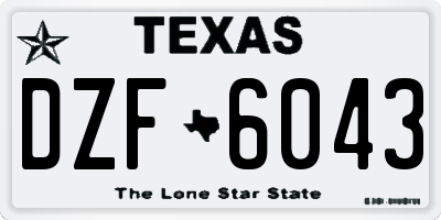 TX license plate DZF6043